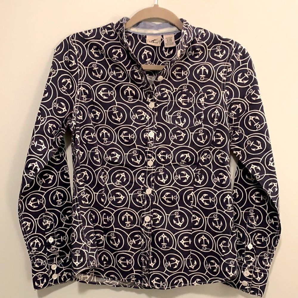 L.L. Bean Anchor Wrinkle Free Oxford Shirt